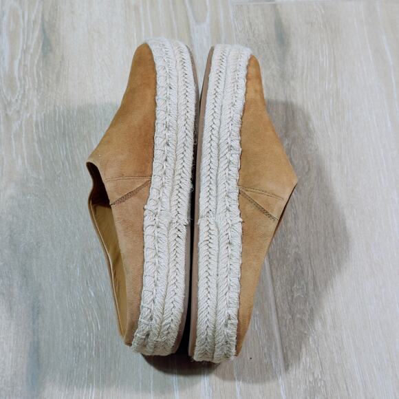 VINCE Ulla Espadrille Fall Tan Suede Platform Mules Slip On Size 7 - Picture 6 of 9